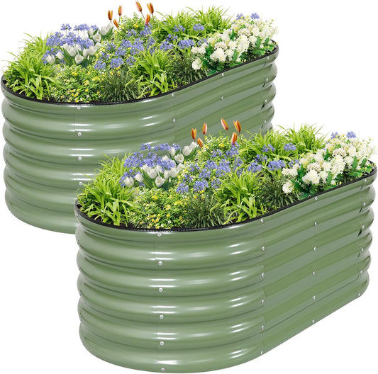 🌱 Galvanized Raised Garden Bed Planter Box
